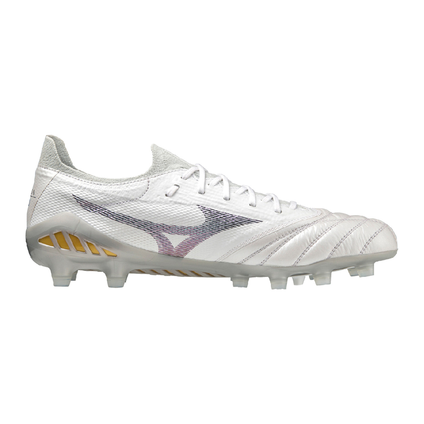 Mizuno Morelia Neo III Beta Elite Gras Voetbalschoenen (FG) Wit Grijs