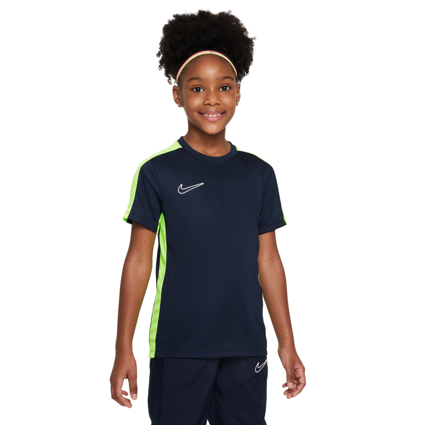 Nike Dri-FIT Academy 23 Maillot d'Entraînement Enfants Bleu Foncé Jaune Blanc