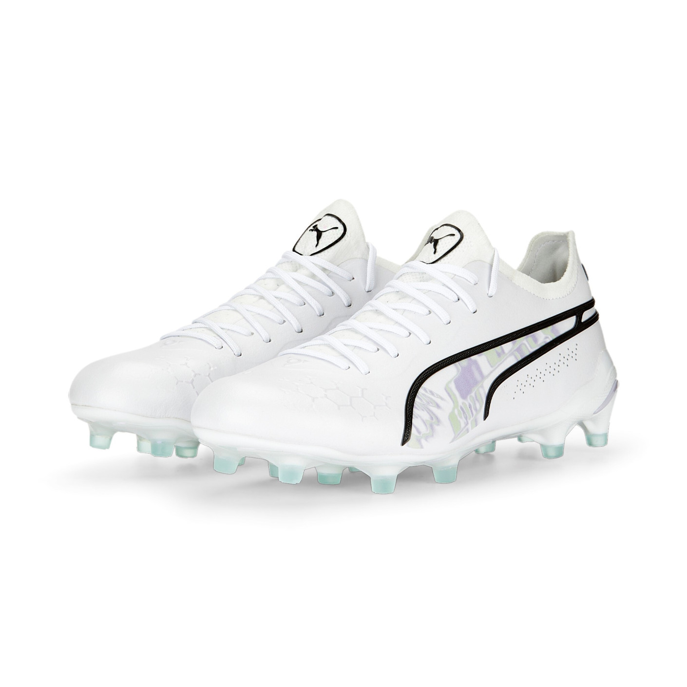PUMA King Ultimate Brilliance Gras / Kunstgras Voetbalschoenen (MG) Dames Wit Zwart Lichtpaars