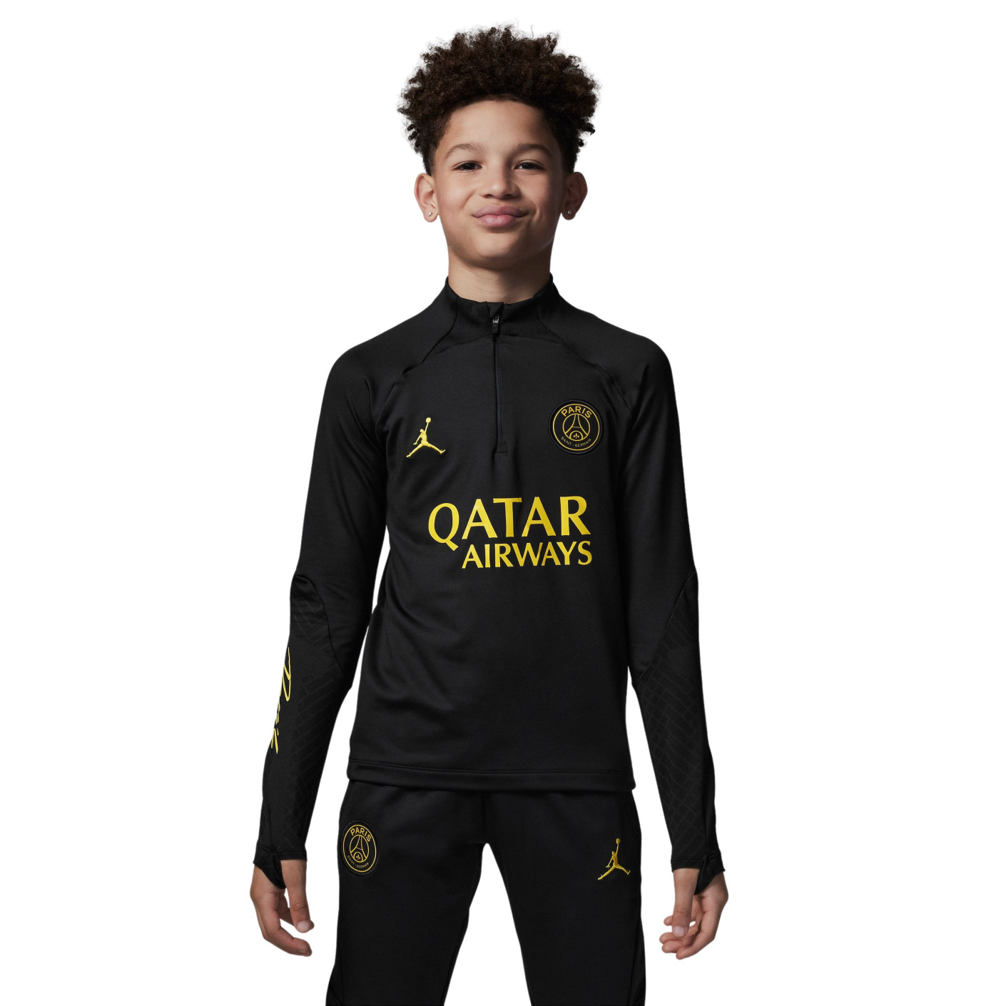 Nike Paris Saint-Germain X Jordan Strike Haut d'Entraînement 2022-2023 Enfants Noir Jaune