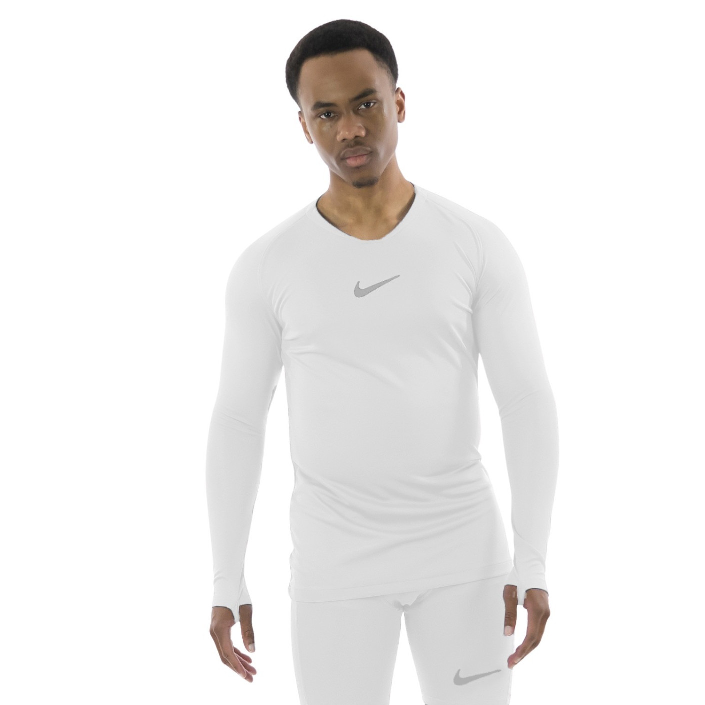 Nike Dri-FIT Park Sous-Maillot Manches Longues Blanc Gris