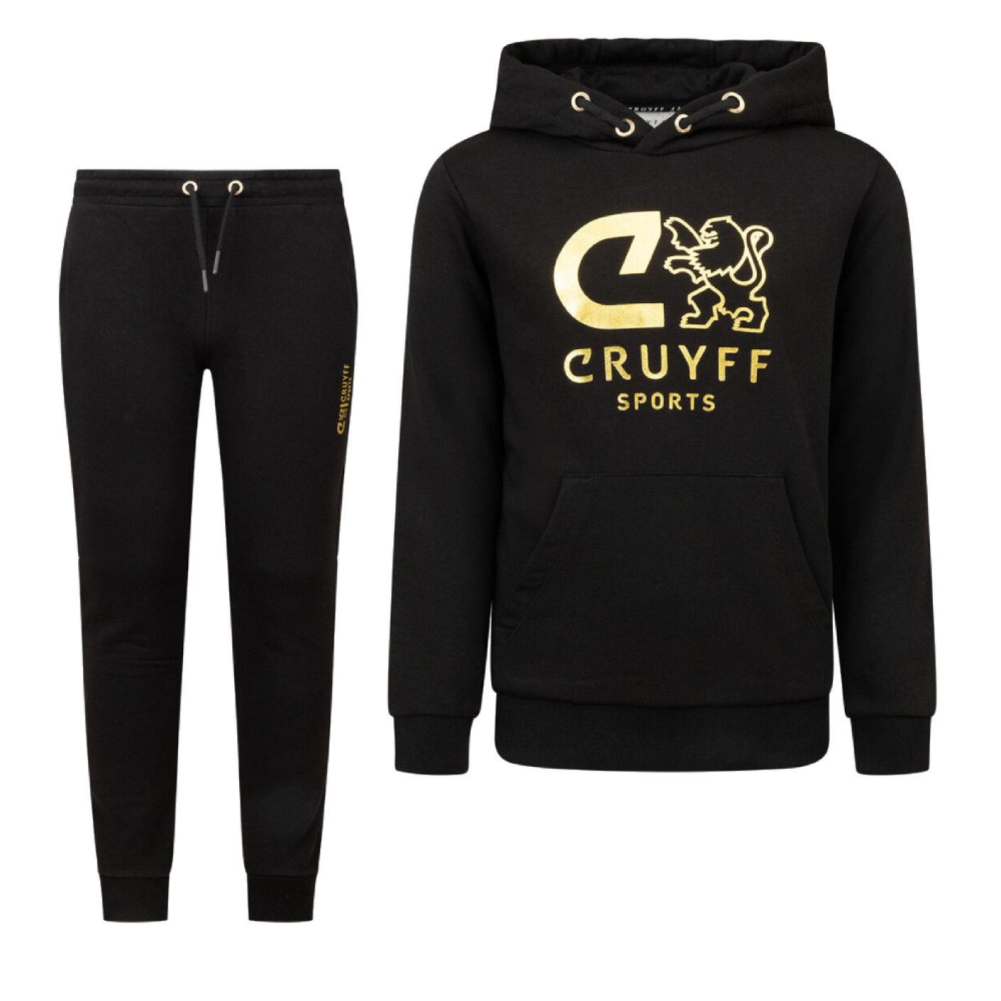 Cruyff Do Hoodie Trainingspak Kids Zwart Goud