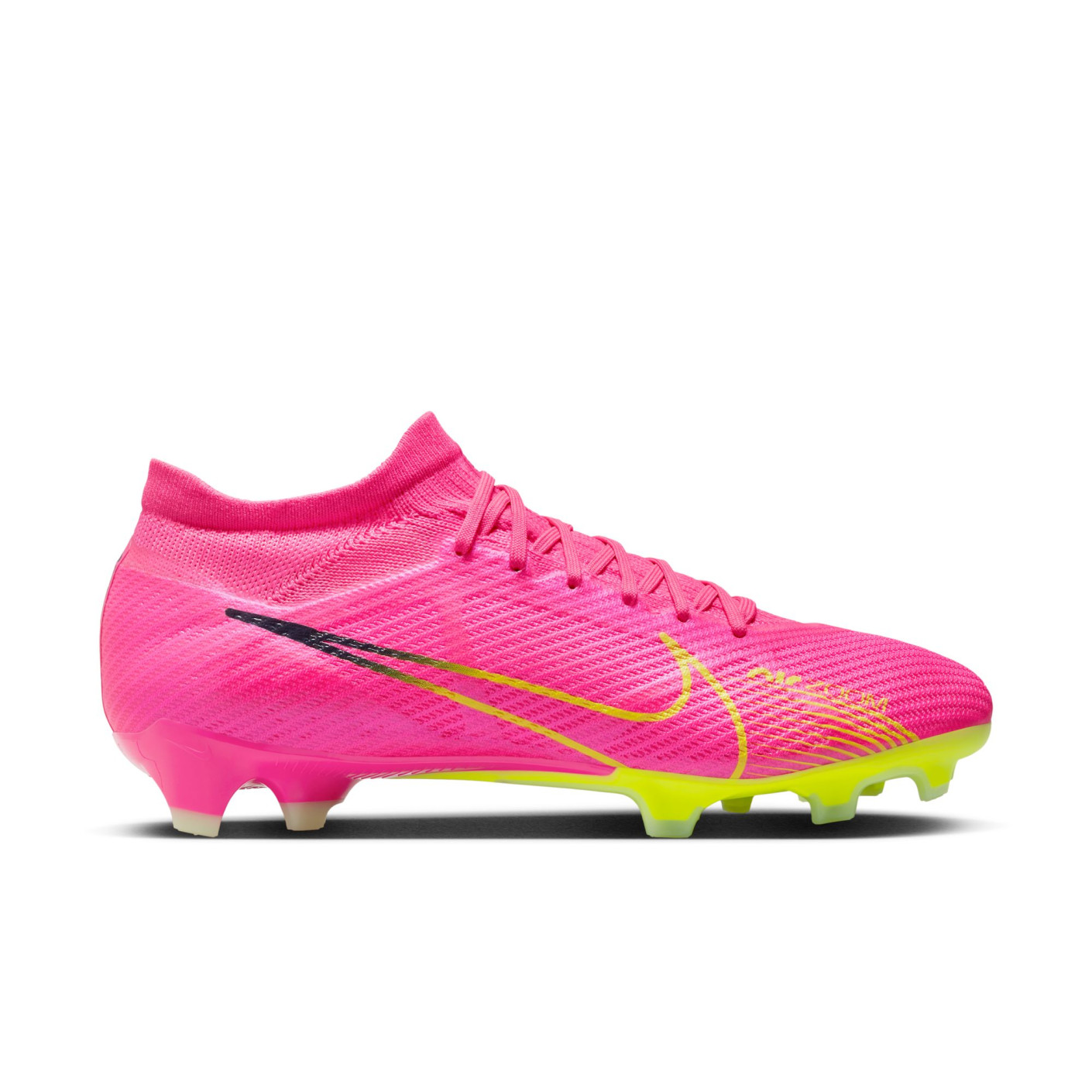Nike Zoom Mercurial Vapor 15 Pro Gras Voetbalschoenen FG Felroze Geel Lichtgroen Voetbalshop.be