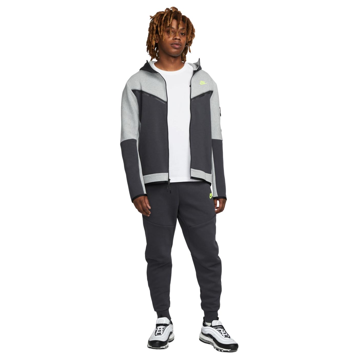 Nike Tech Fleece Survêtement Gris Gris Foncé Jaune