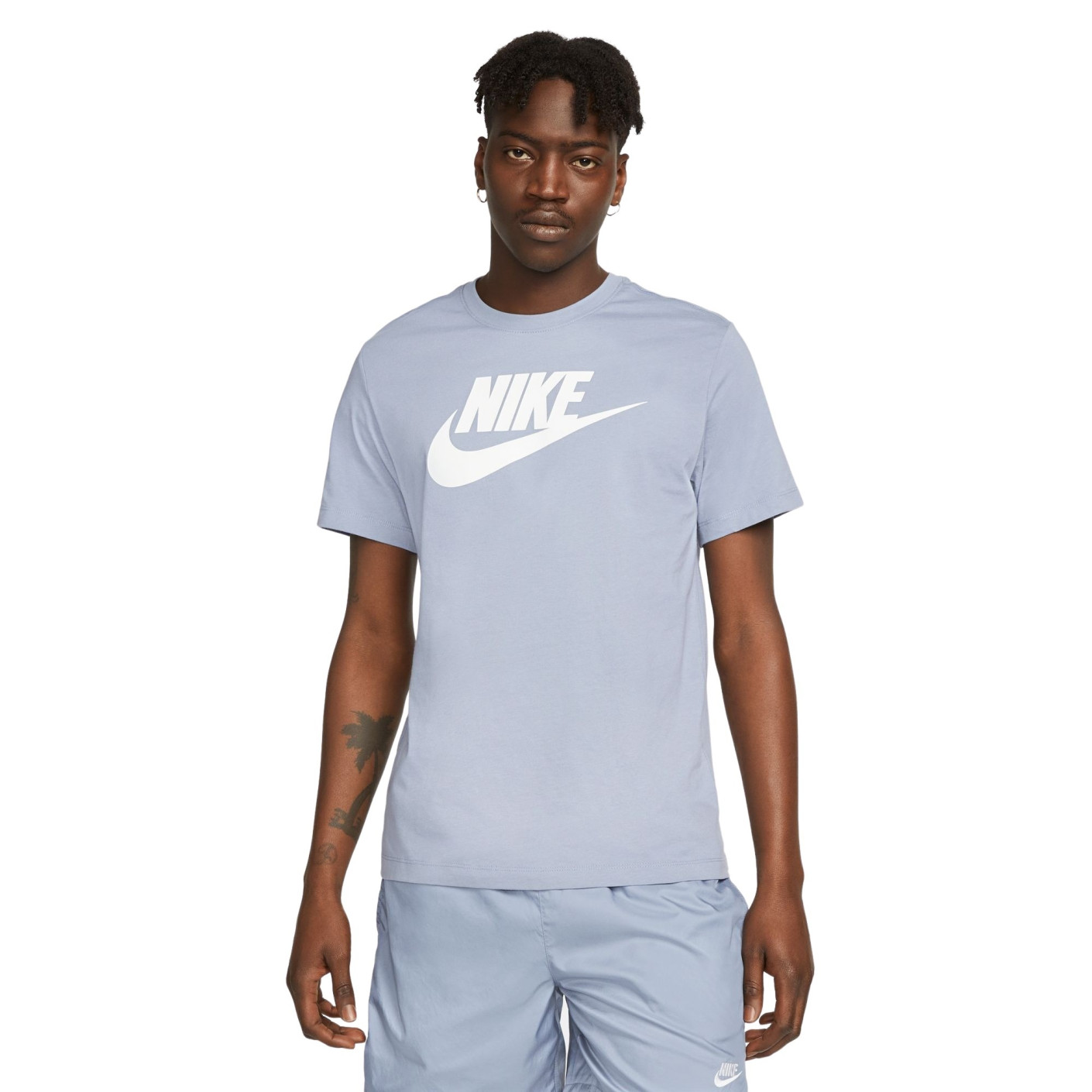Nike Sportswear Icon Futura T-Shirt Blauwgrijs Wit