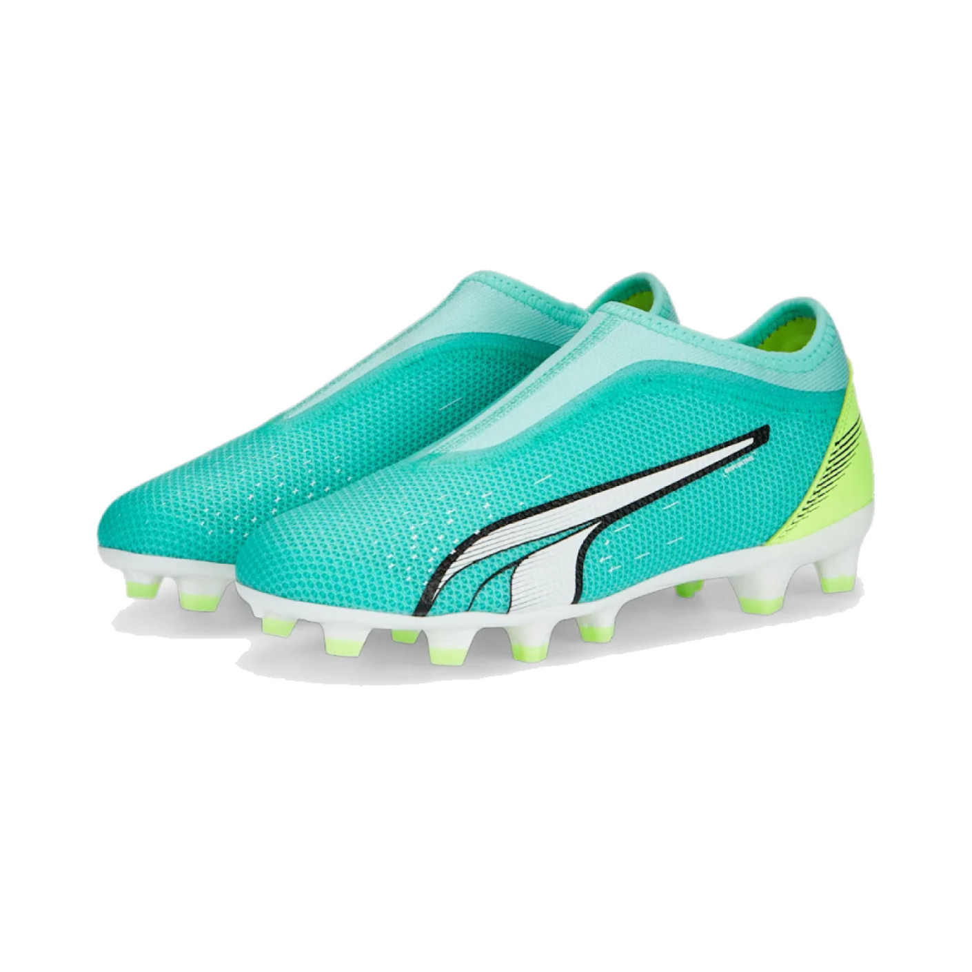 PUMA Ultra Match+ Sans Lacets Gazon Naturel / Gazon Artificiel Chaussures de Foot (MG) Enfants Vert Vif Vert Clair Blanc