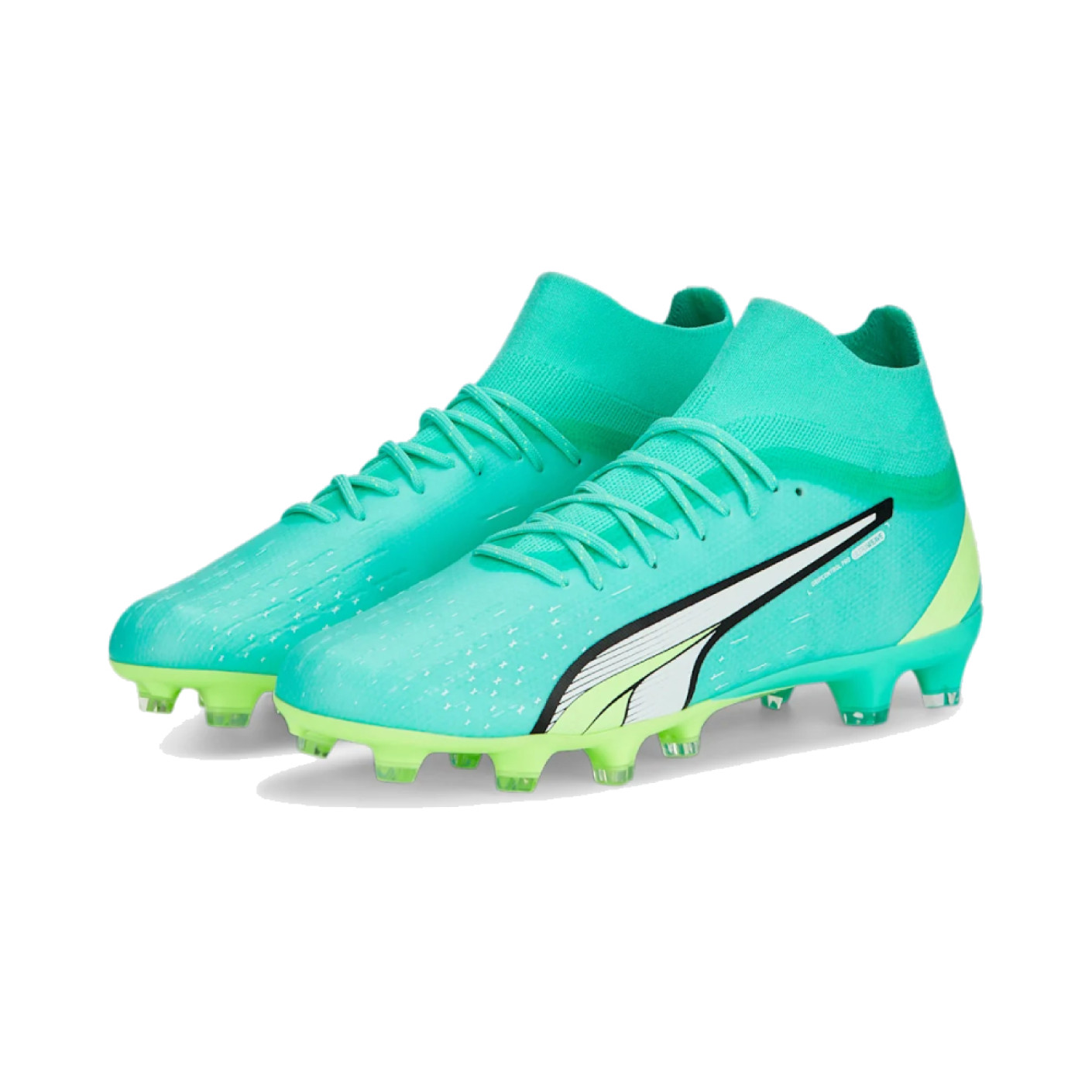 PUMA Ultra Pro Gazon Naturel / Gazon Artificiel Chaussures de Foot (MG) Vert Vif Vert Clair Blanc