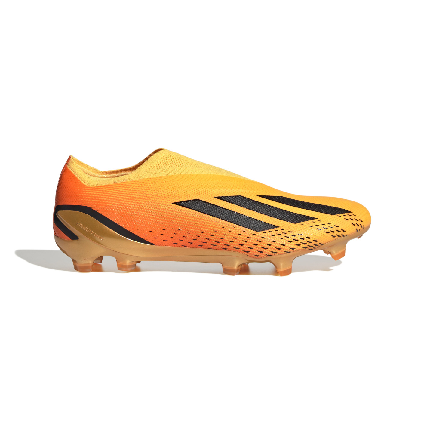 adidas X Speedportal+ Sans Lacets Gazon Naturel Chaussures de Foot (FG) Orange Noir Or