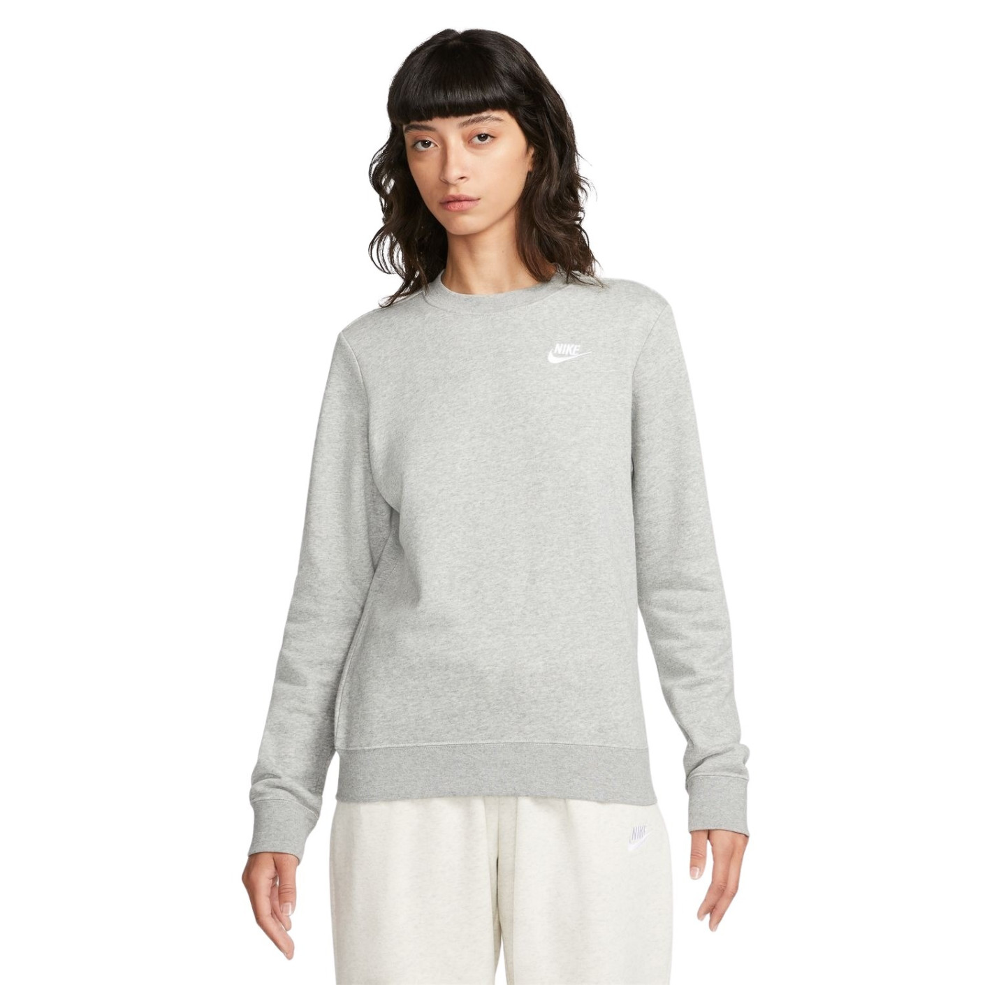 Nike Sportswear Club Fleece Sweat-Shirt Femmes Gris Blanc