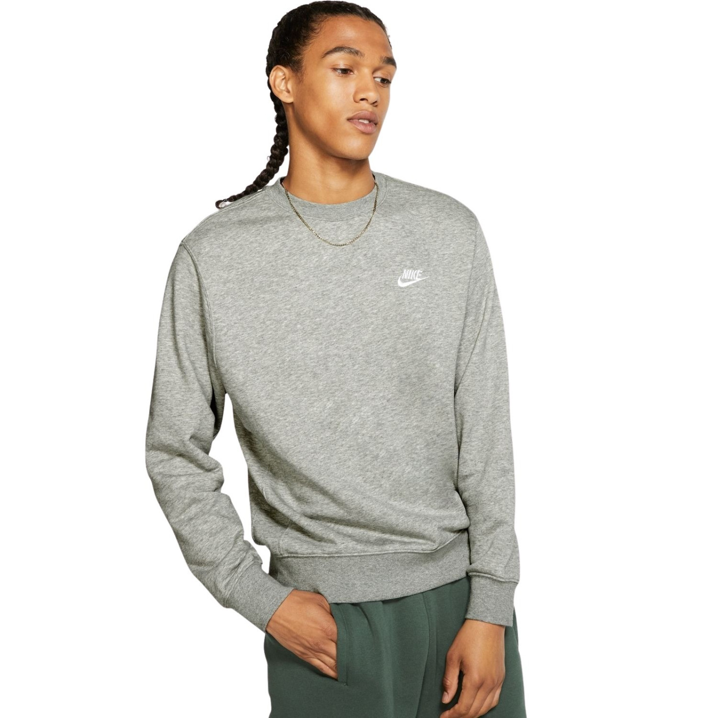 Nike Sportswear Club Crew Sweater Grijs Wit