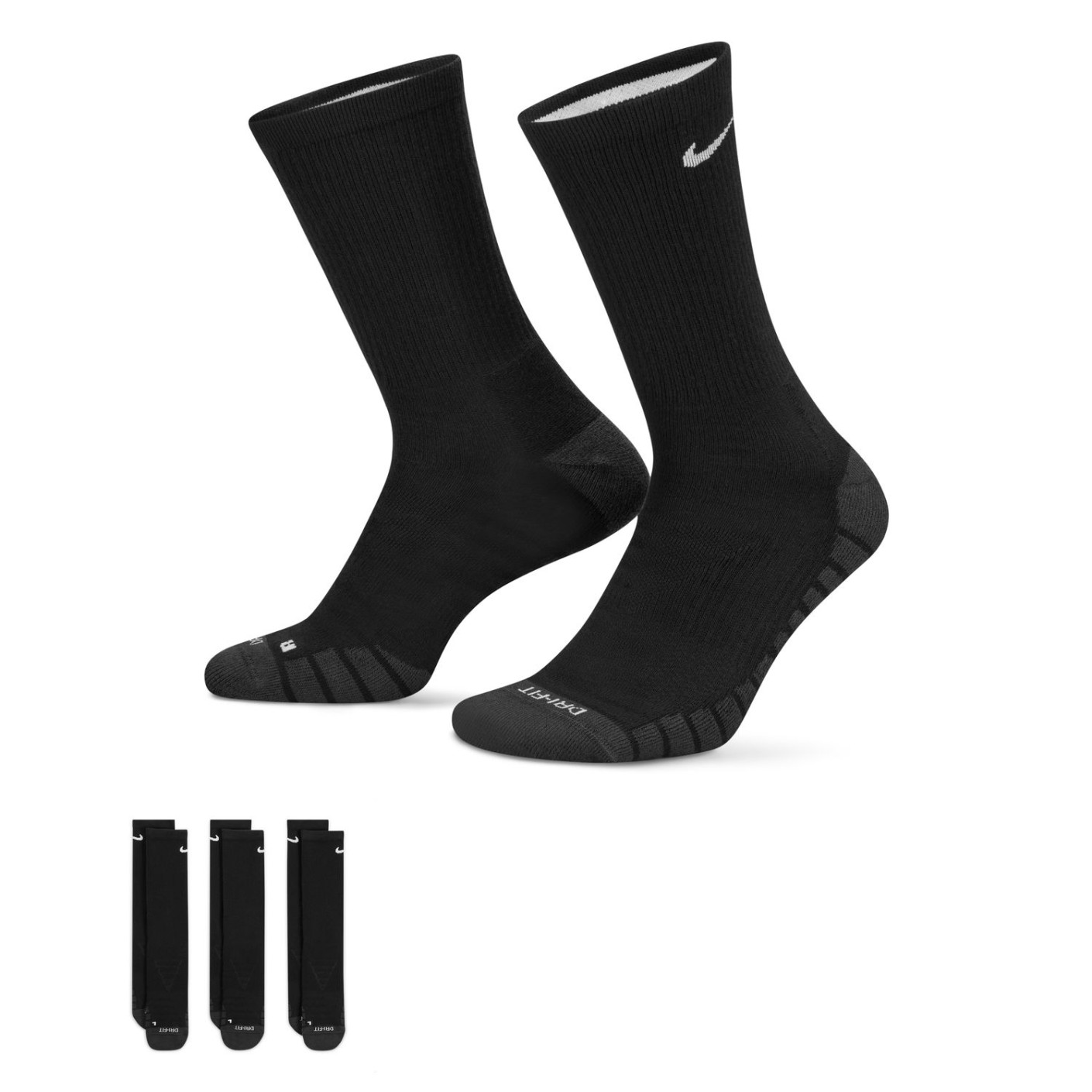 Nike Everyday Max Cushioned Trainingssokken 3-Pack Zwart Grijs Wit