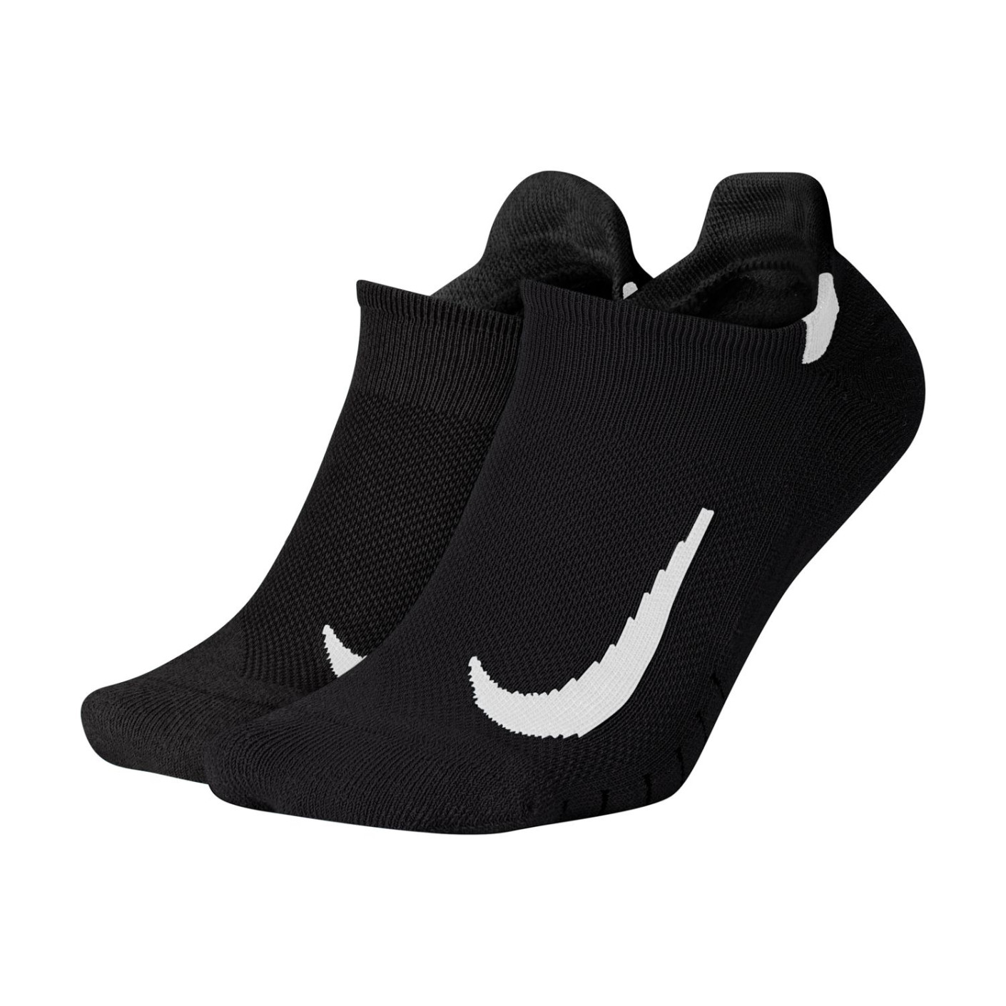 Nike Multiplier No-Show Chaussettes Courtes 2-Pack Noir Blanc