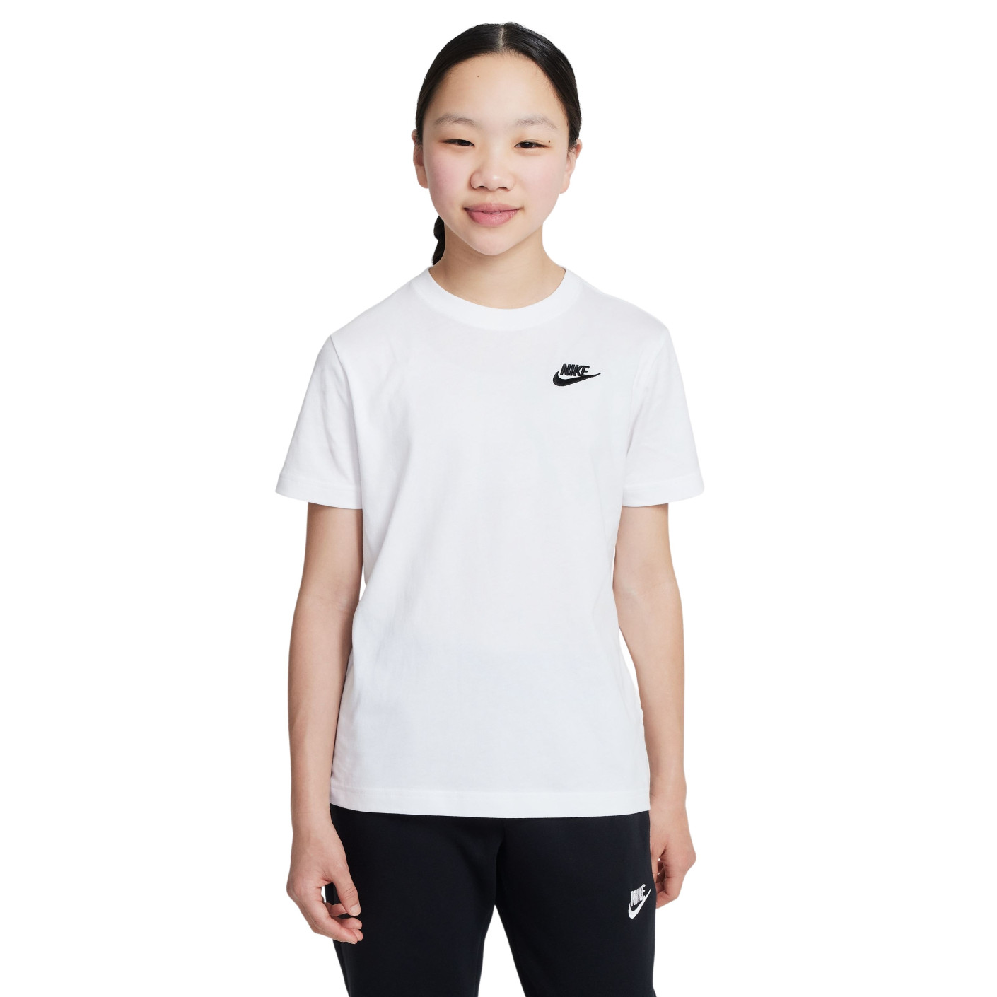 Nike Sportswear T-Shirt Meisjes Wit Zwart