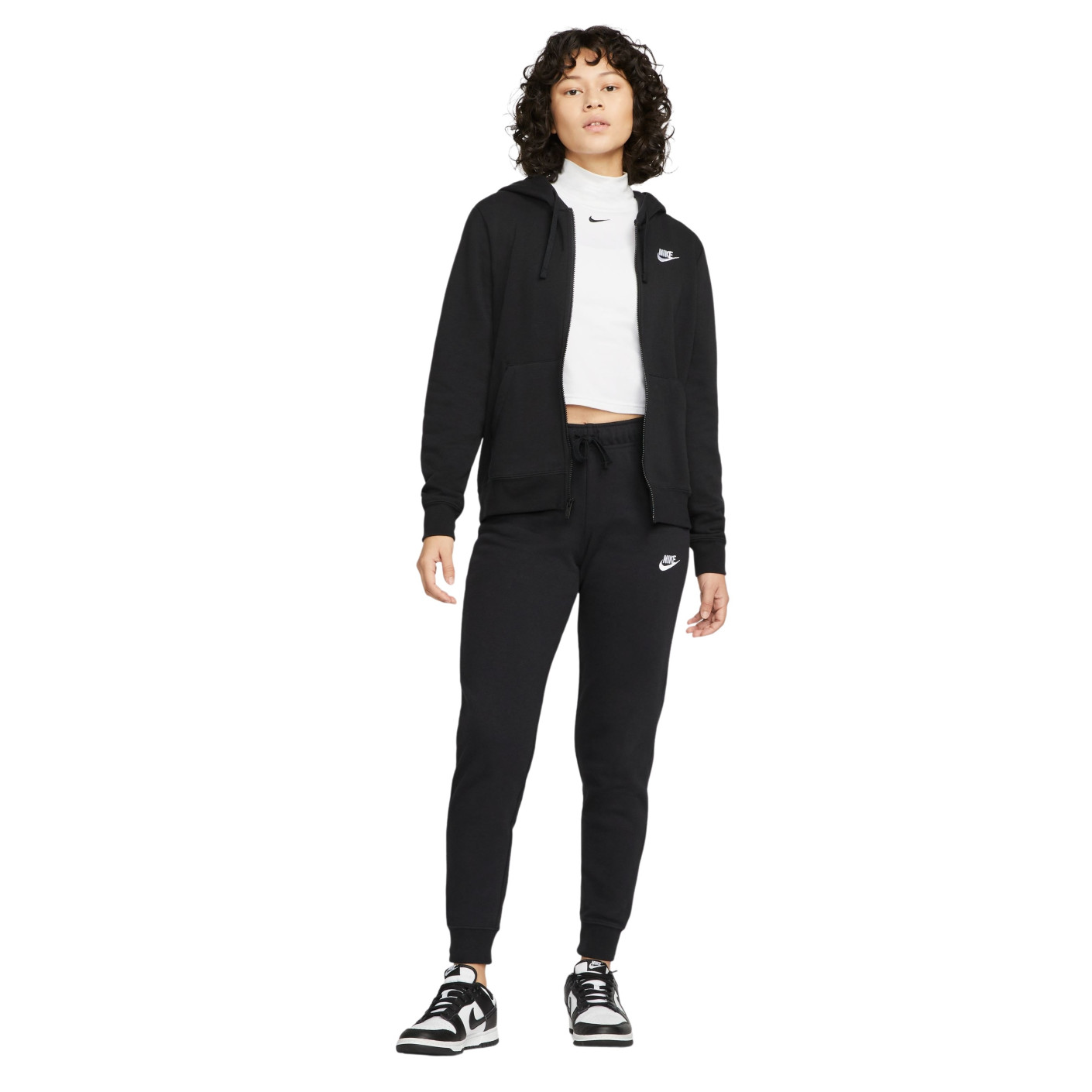 Nike Sportswear Club Fleece Trainingspak Dames Zwart Wit