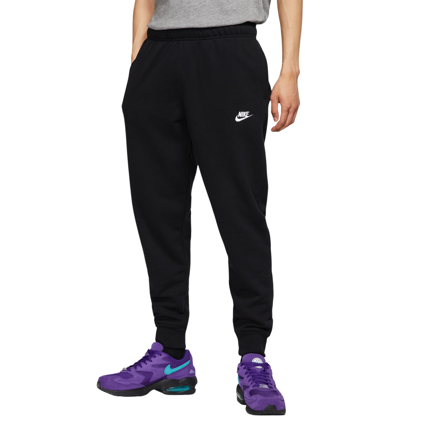 Nike NSW Club 19 Pantalon de Jogging Gris Blanc Voetbalshop.be