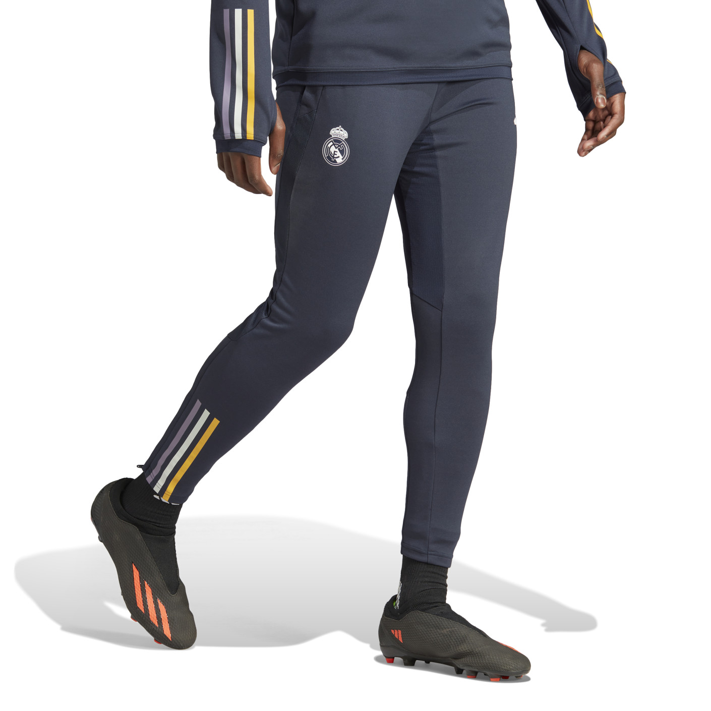 adidas Real Madrid Trainingsbroek 2023-2024 Donkerblauw Wit Goud