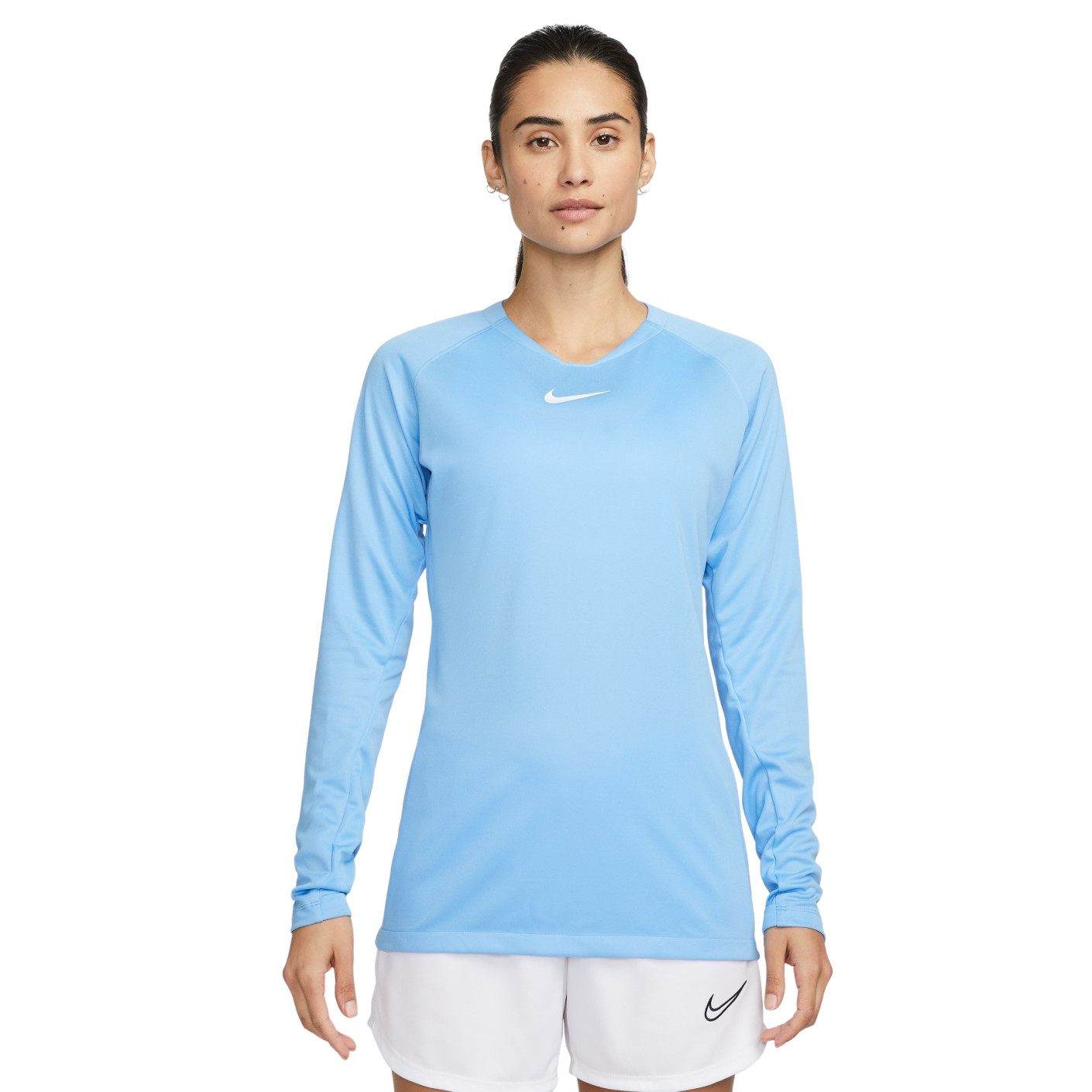 Nike Dri Fit Park Ondershirt Lange Mouwen Dames Lichtblauw Wit