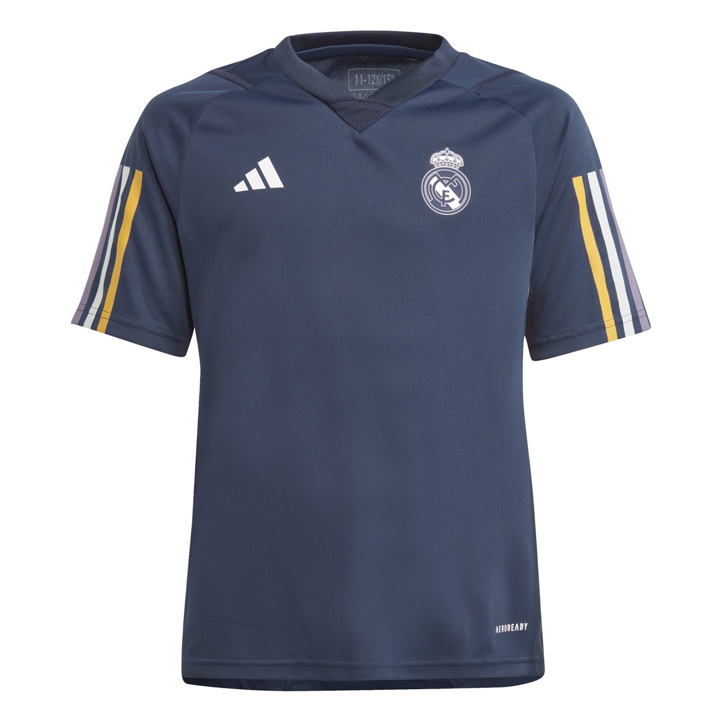 adidas Real Madrid Trainingsshirt 2023-2024 Kids Donkerblauw Wit Goud