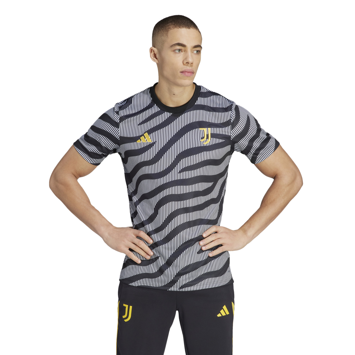 adidas Juventus Pre-Match Maillot d'Entraînement 2023-2024 Noir Blanc