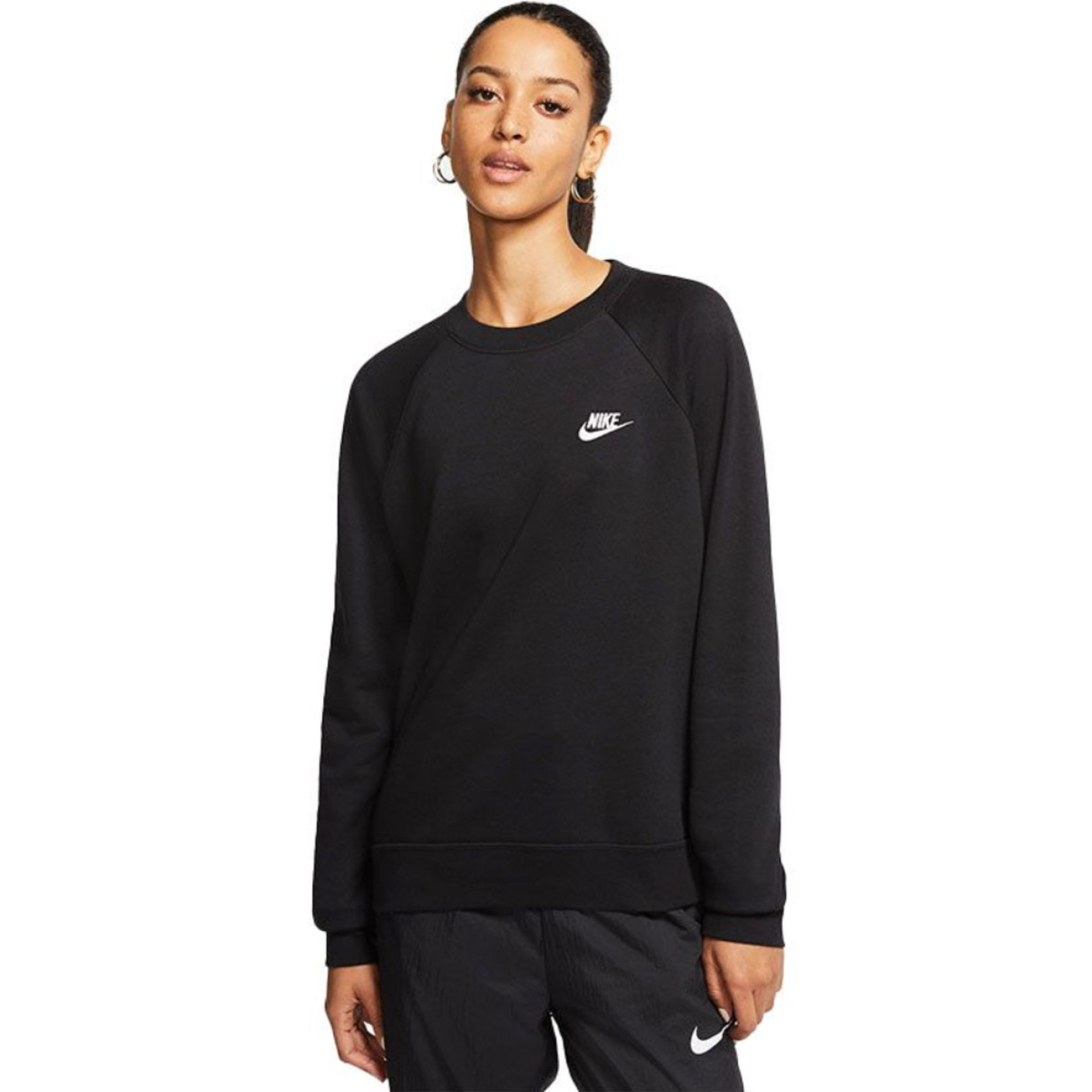 Nike Sportswear Club Fleece Sweat-Shirt Femmes Noir Blanc