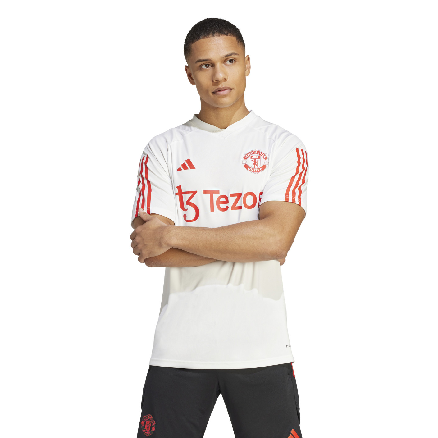 adidas Manchester United Trainingsshirt 2023-2024 Wit Rood Lichtgroen