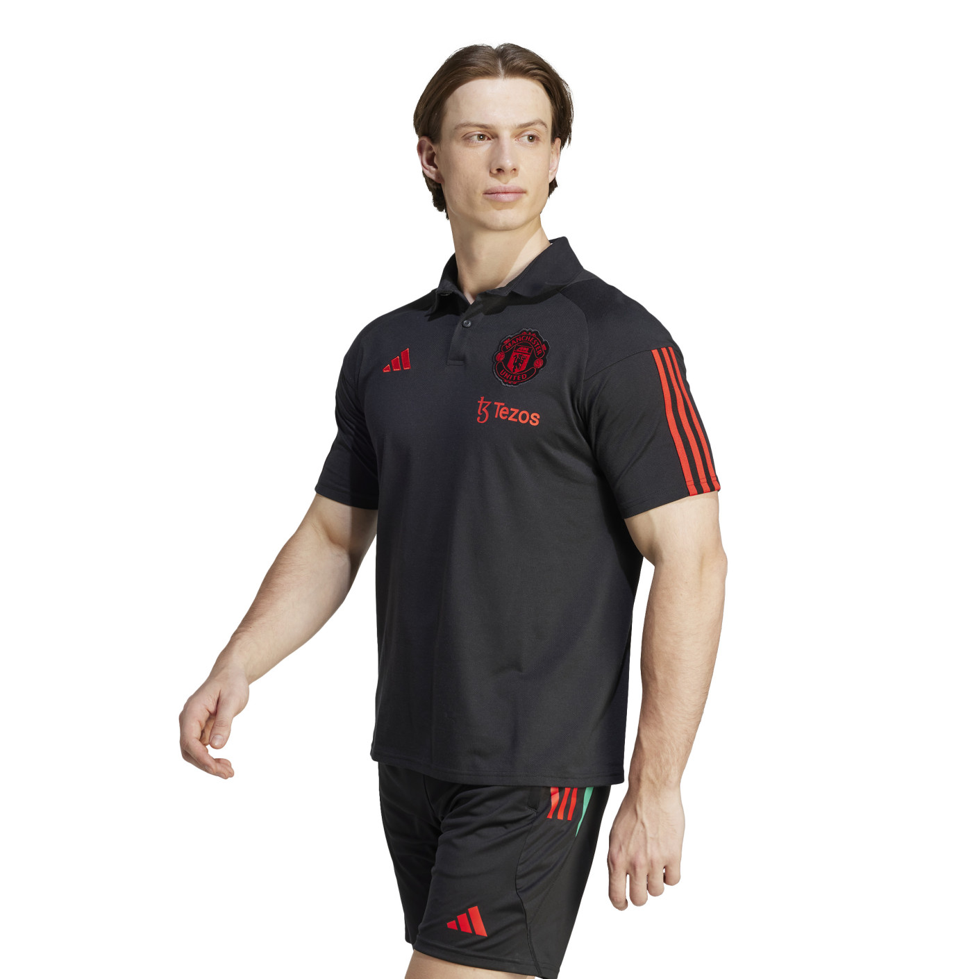 adidas Manchester United Polo 2023-2024 Noir Rouge