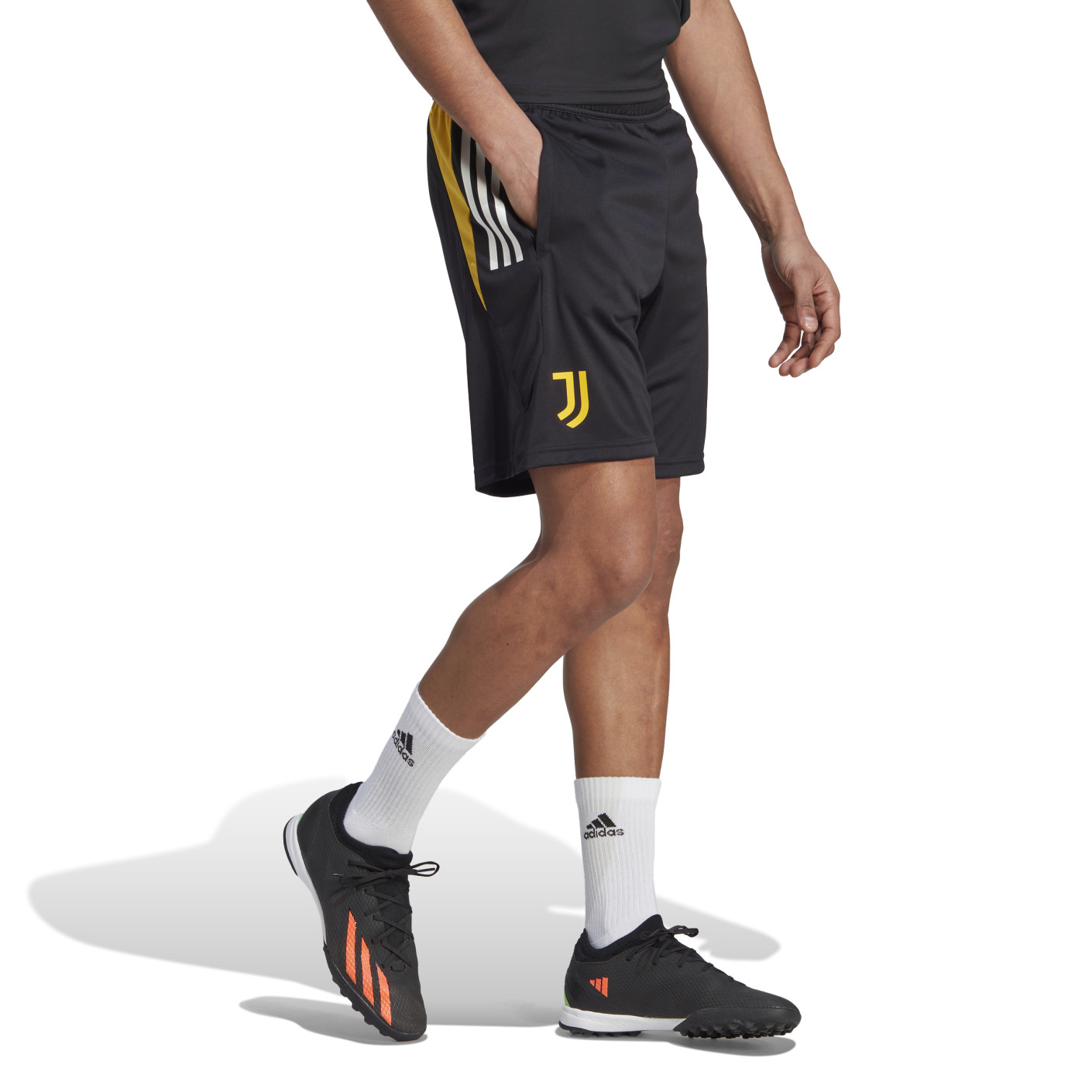 adidas Juventus Trainingsbroekje 2023-2024 Zwart Wit Geel