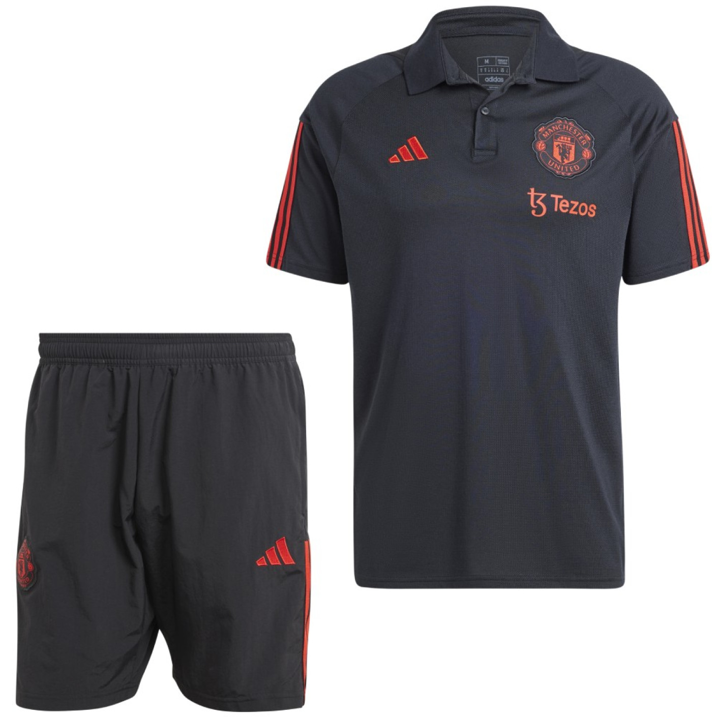 adidas Manchester United Ensemble Training Polo 2023-2024 Noir Rouge Vert Clair