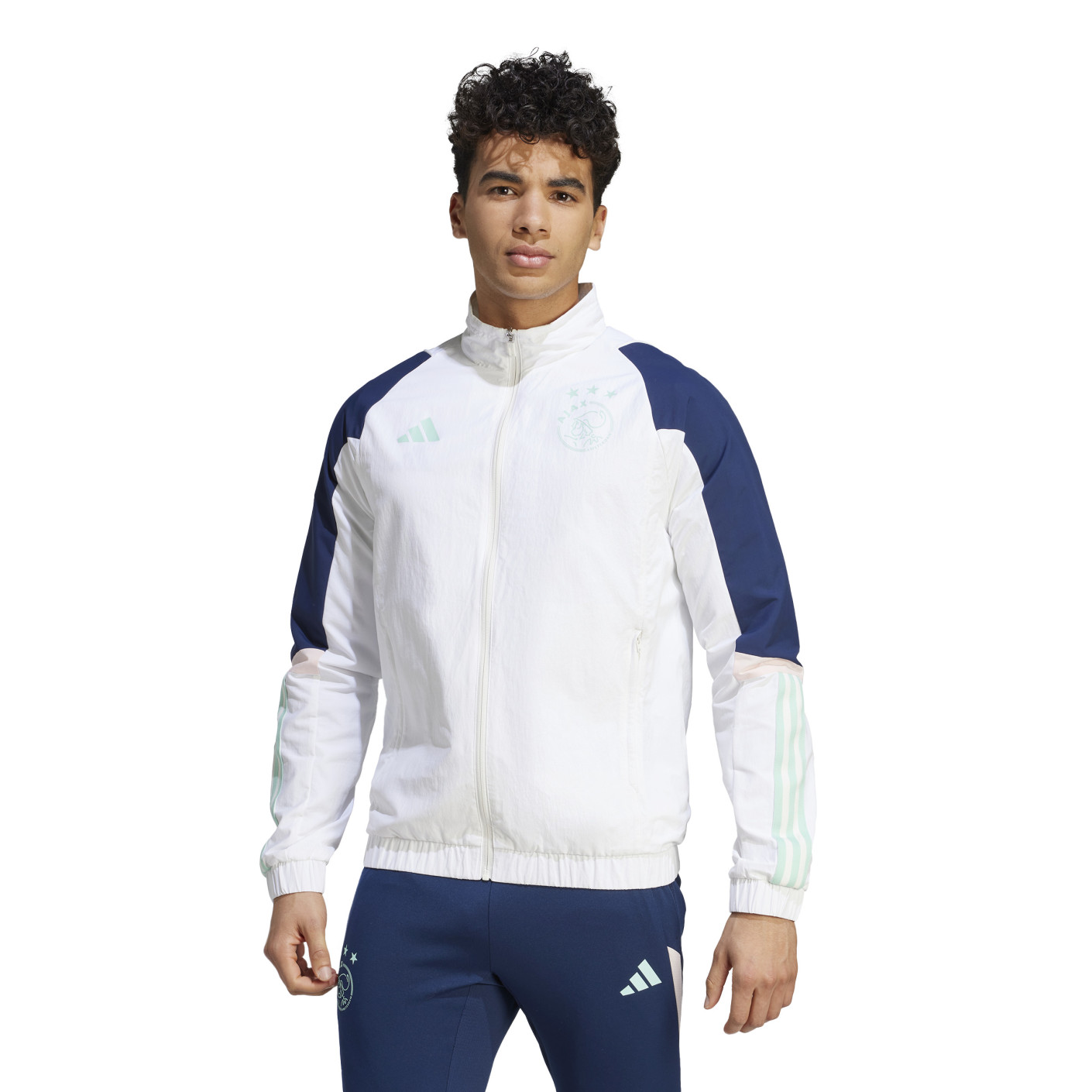 Veste adidas bleu et blanche on sale