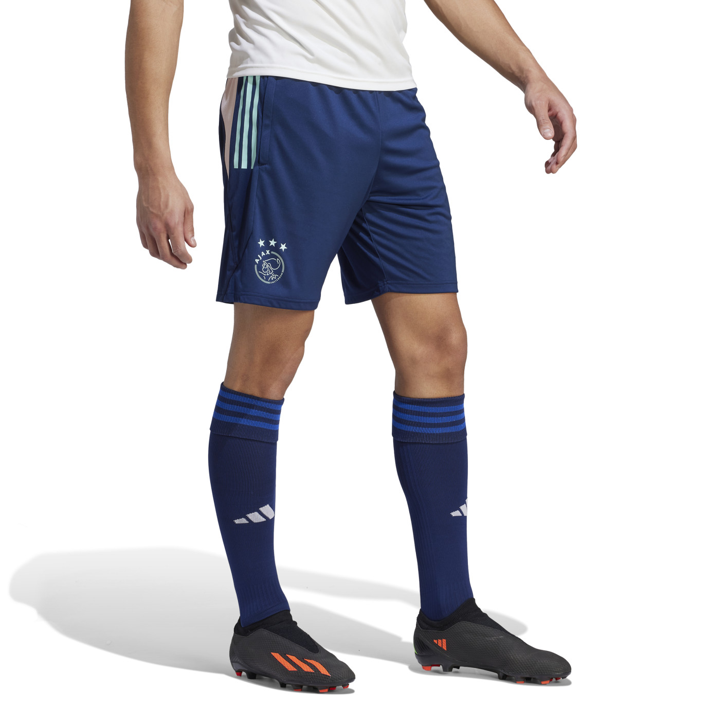 adidas Ajax Trainingsbroekje 2023-2024 Donkerblauw Lichtblauw Lichtroze