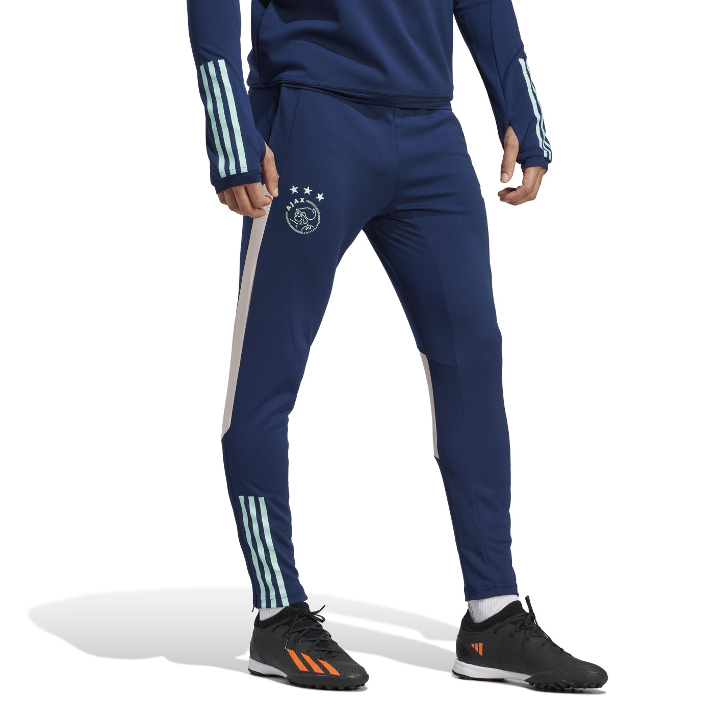 adidas Ajax Trainingsbroek 2023 2024 Donkerblauw Lichtblauw