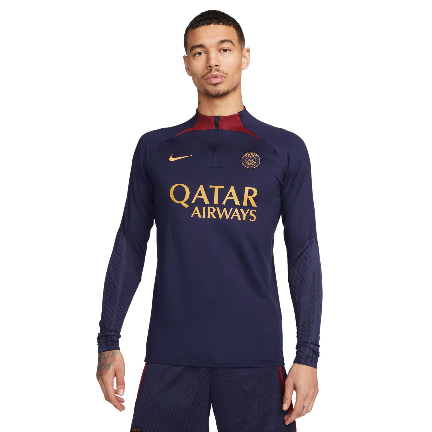 Nike Paris Saint-Germain Strike Haut d'Entraînement 2023-2024 Bleu Foncé Rouge Or