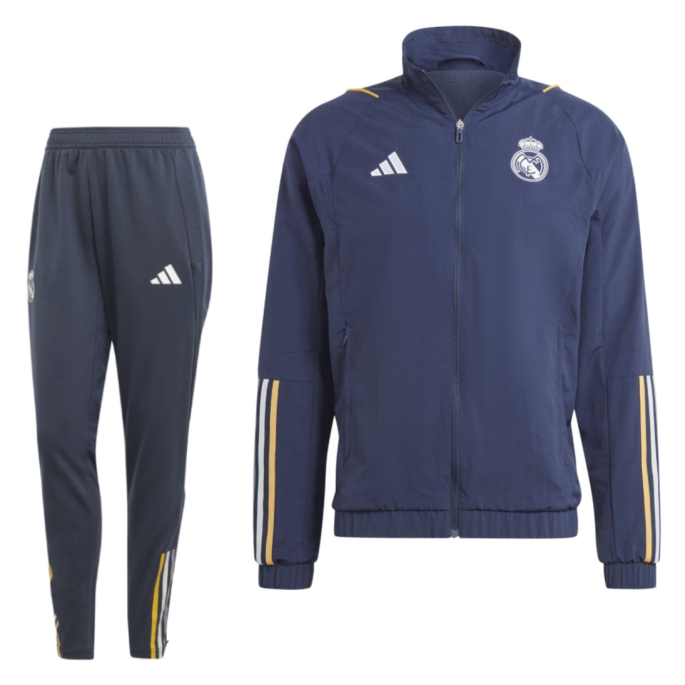 adidas Real Madrid Presentatie Trainingspak 2023-2024 Donkerblauw Wit Goud