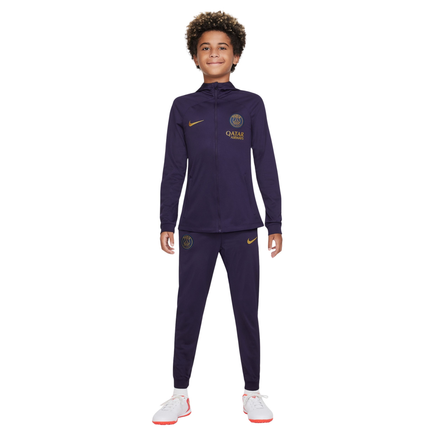 Nike Paris Saint-Germain Strike Hooded Trainingspak Full-Zip 2023-2024 Kleuters Donkerblauw Goud