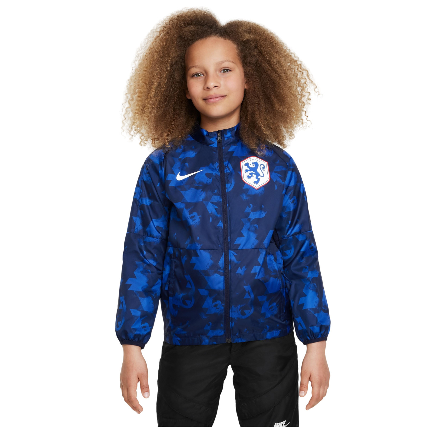 Nike Pays-Bas Academy AWF Veste 2023-2025 Enfants Bleu Foncé Blanc