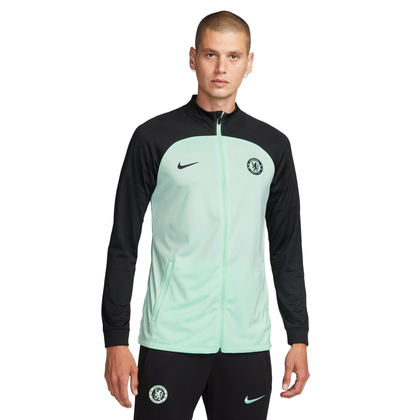 Nike Chelsea Strike Trainingsjack 2023-2024 Mintgroen Zwart