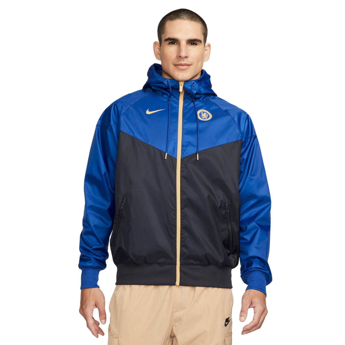 Nike Chelsea Windrunner 2023-2024 Blauw Donkerblauw Goud