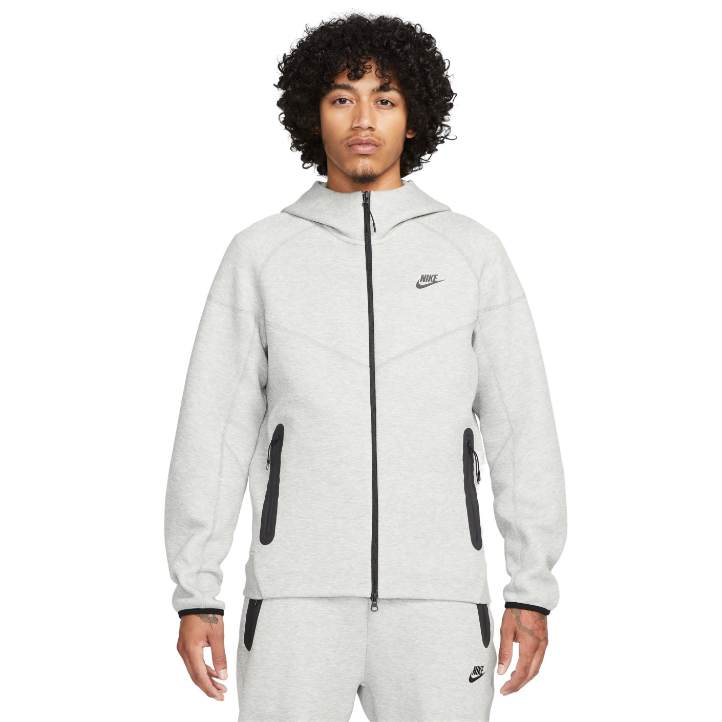 Nike Tech Fleece Sportswear Survetement Gris Clair Noir
