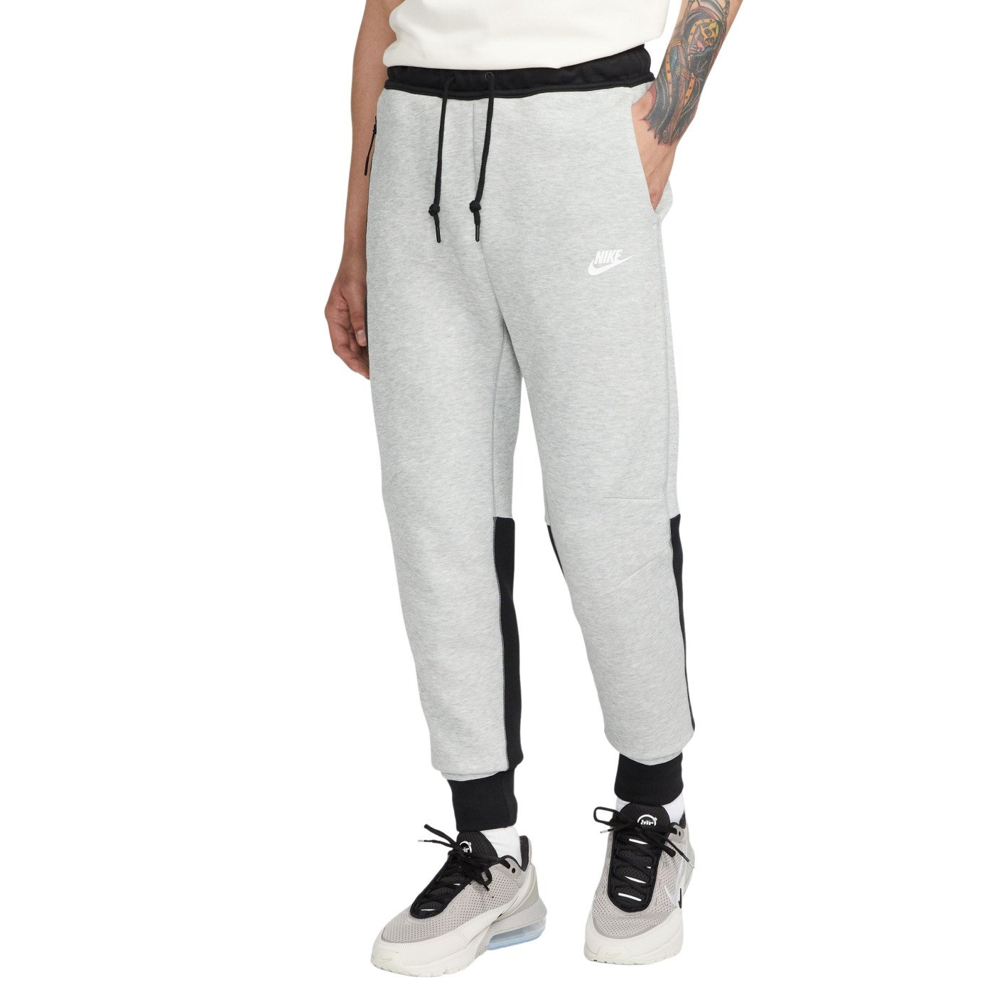 Nike Tech Fleece Sportswear Pantalon de Jogging Gris Clair Noir Blanc