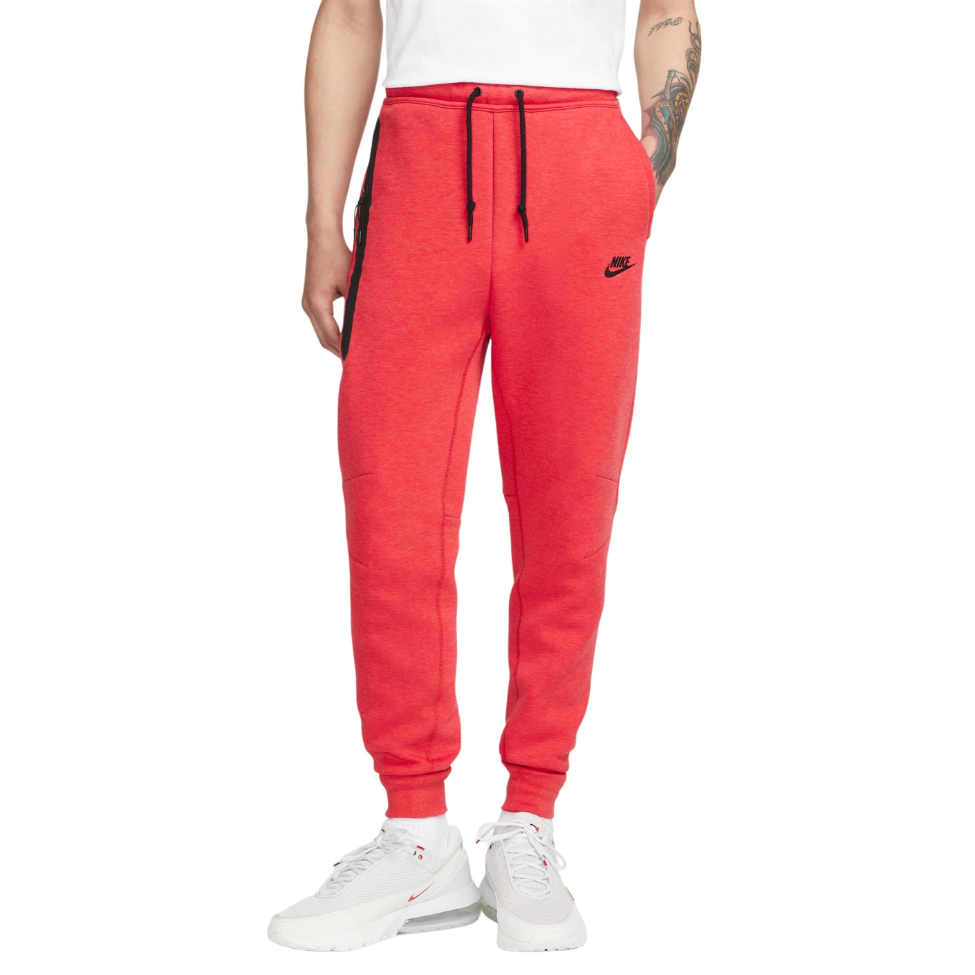 Nike Tech Fleece Sportswear Joggingbroek Melange Rood Zwart