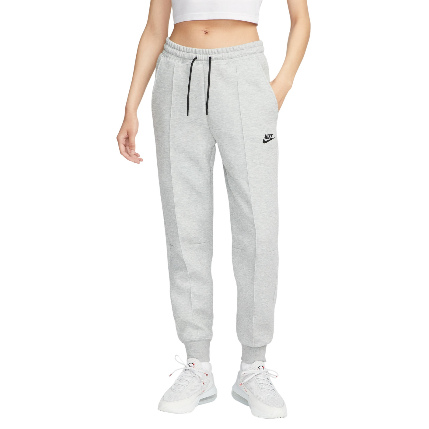 Nike Tech Fleece Sportswear Pantalon de Jogging Femmes Gris Clair Noir