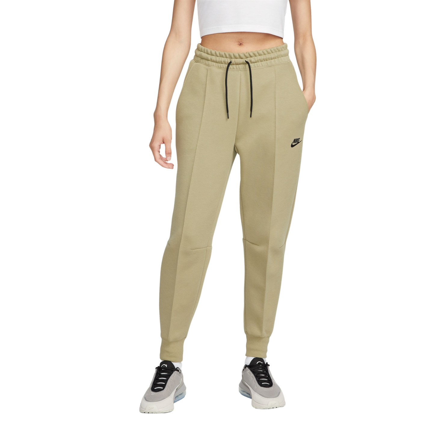 Nike Tech Fleece Sportswear Pantalon de Jogging Femmes Beige Noir