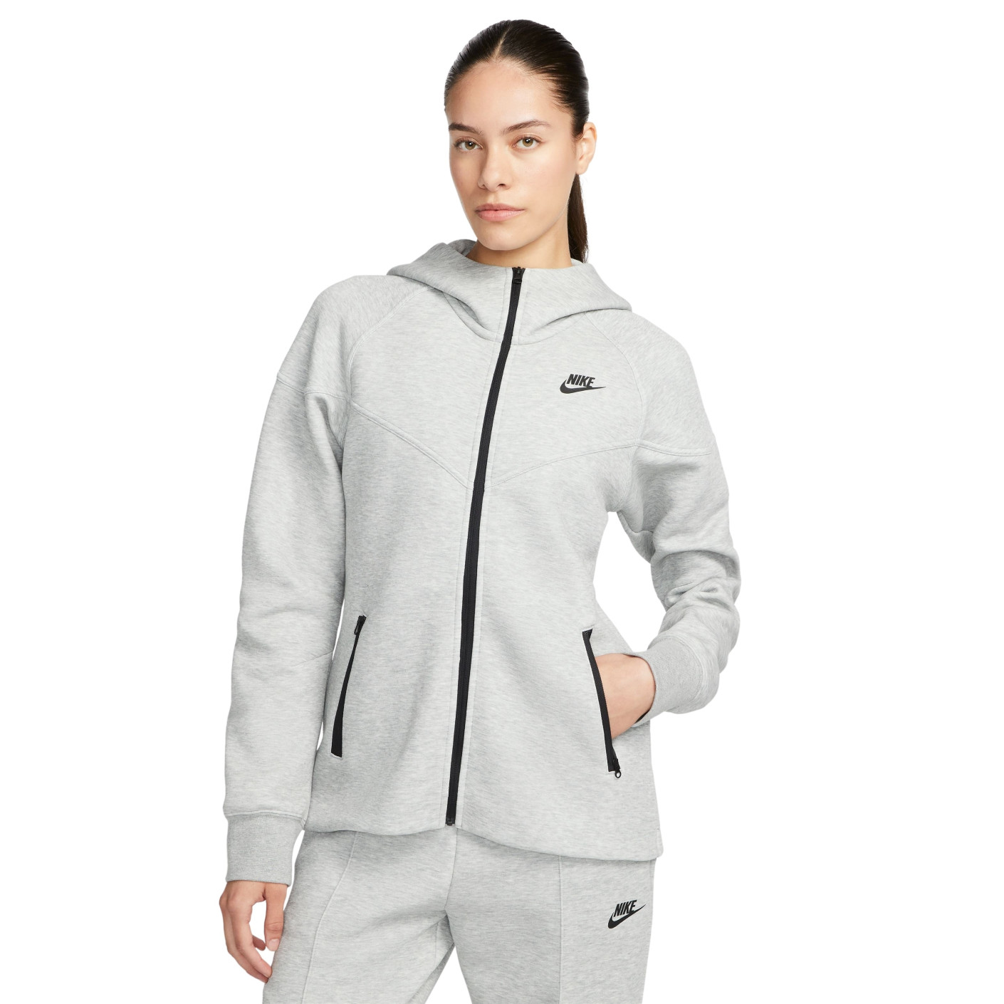 Nike Tech Fleece Vest Sportswear Dames Lichtgrijs Zwart