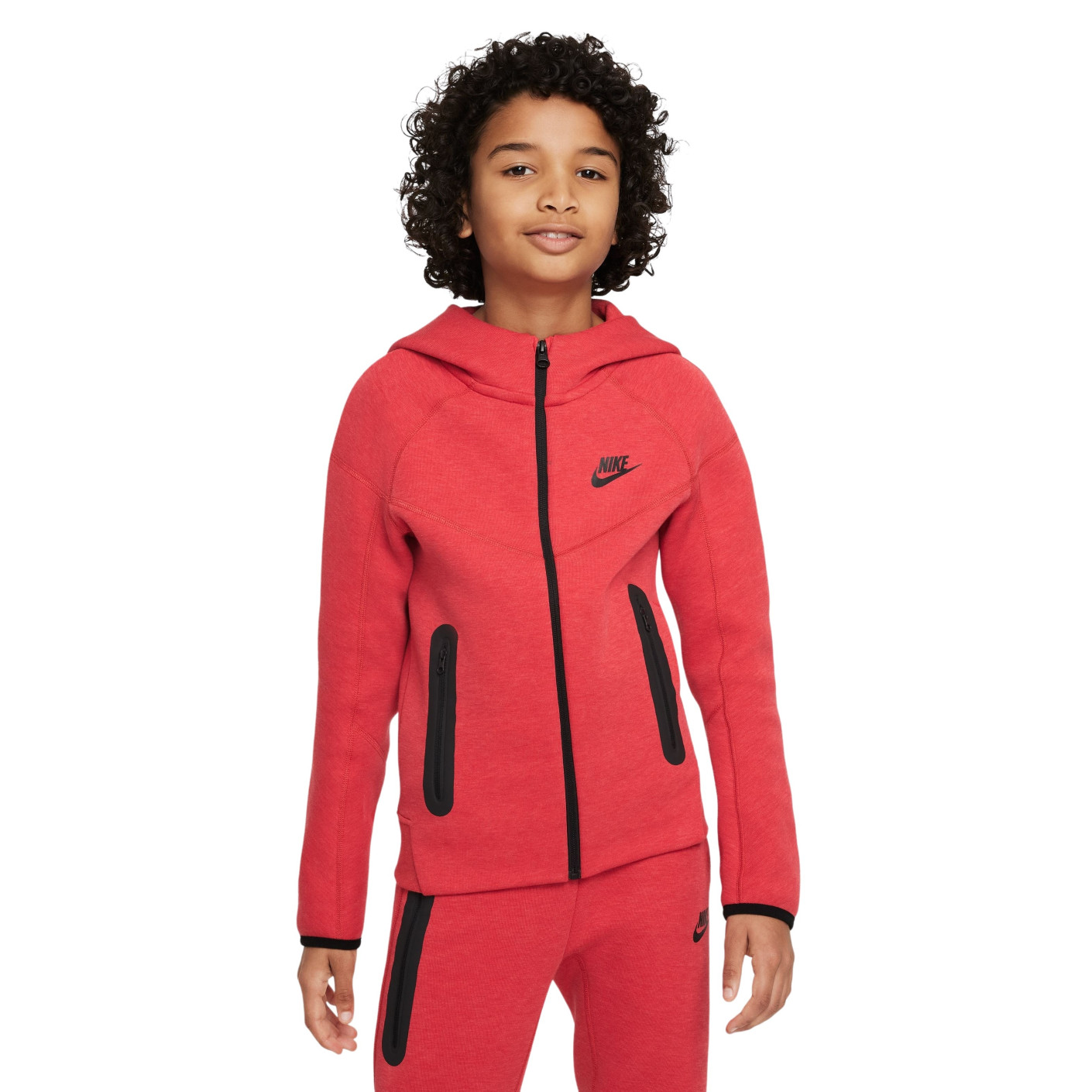 Nike Tech Fleece Sportswear Veste Enfants Rouge Noir