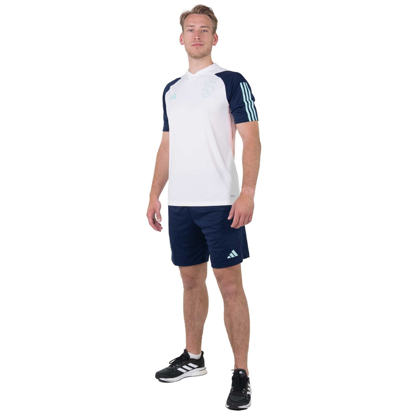 adidas Ajax Trainingsset 2023-2024 Wit Donkerblauw Lichtblauw