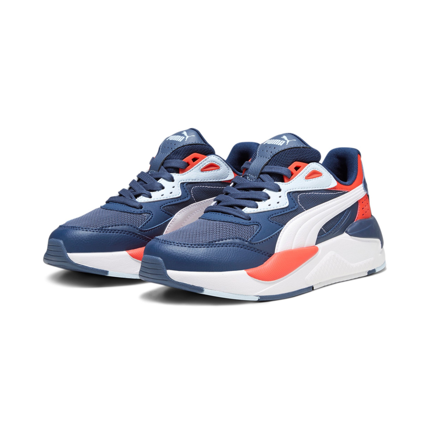 PUMA X-Ray Speed Baskets Enfants Bleu Foncé Blanc Orange