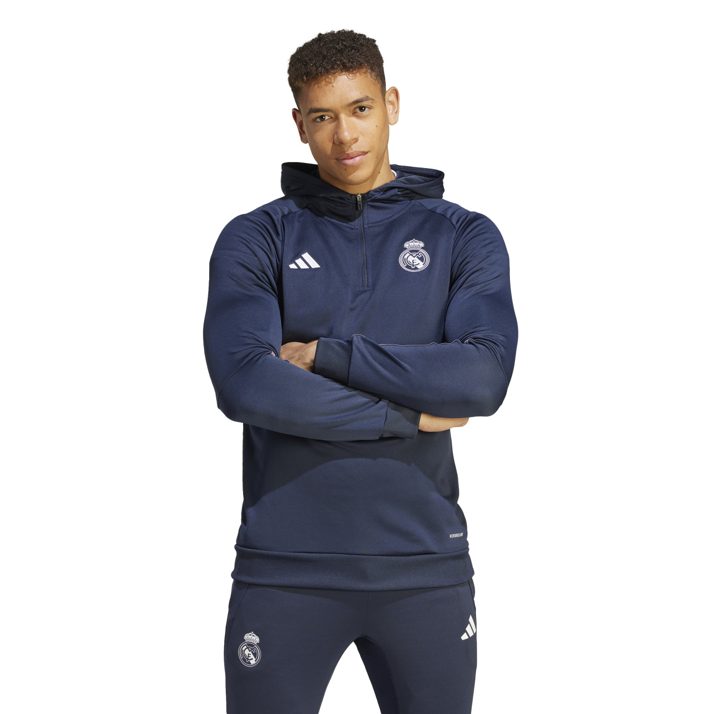 adidas Real Madrid Track Hoodie 2023 2024 Donkerblauw Wit Goud