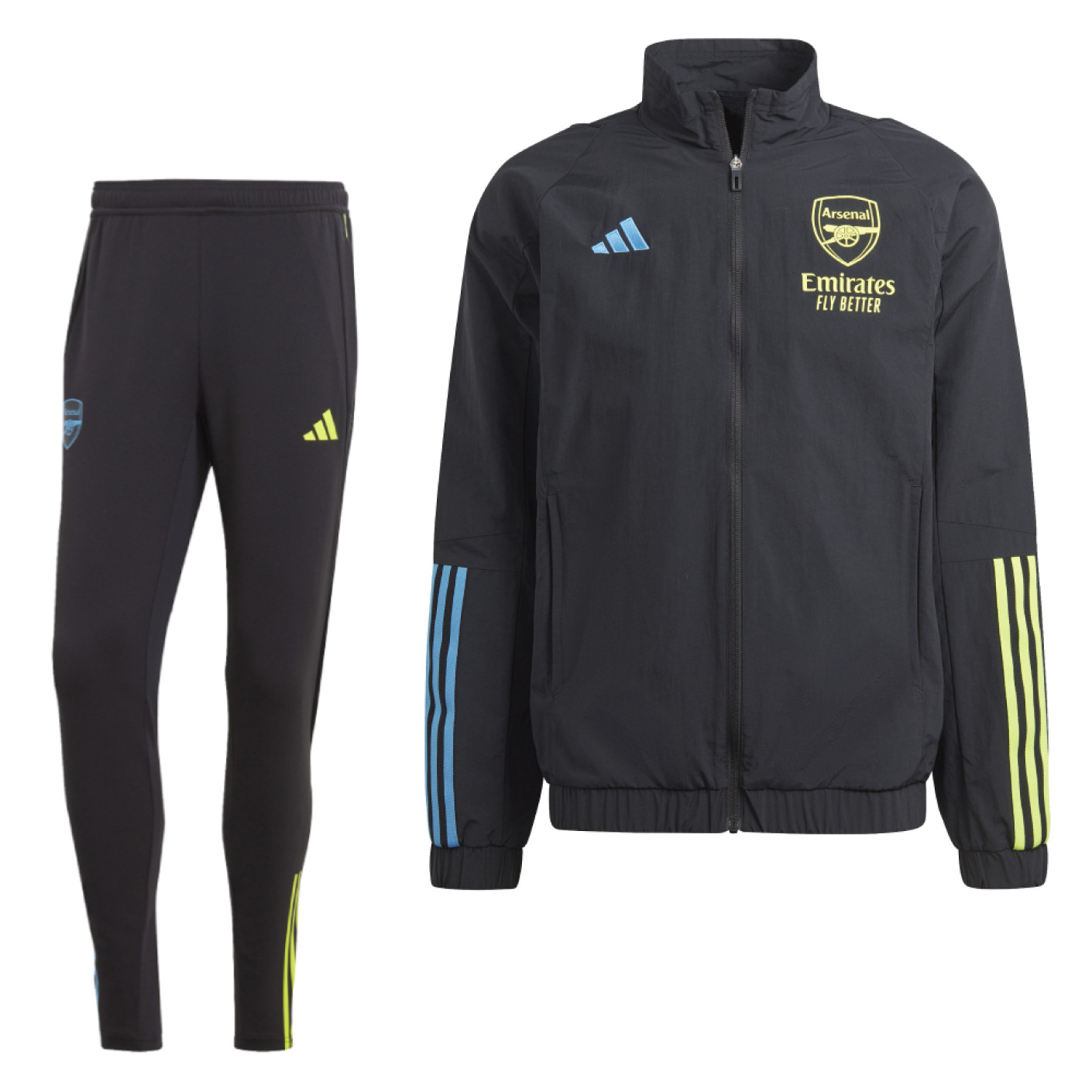 adidas Arsenal Présentation Survêtement 2023-2024 Noir Bleu Jaune