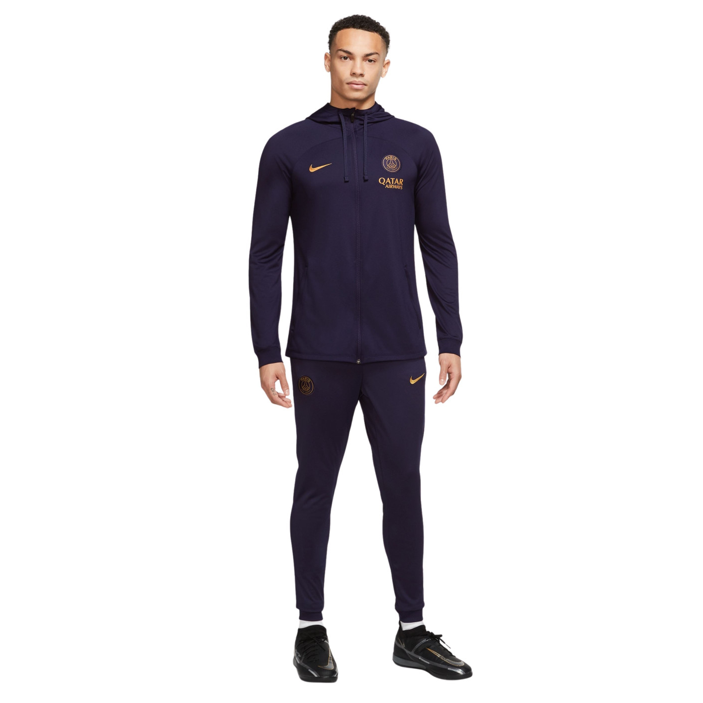 Nike Paris Saint-Germain Strike Survêtement à Capuche Full-Zip 2023-2024 Bleu Foncé Doré