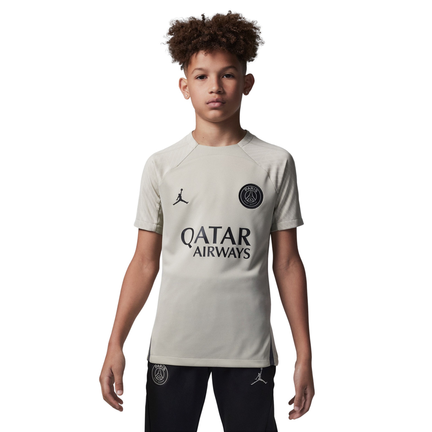 Nike Paris Saint-Germain X Jordan Strike Maillot d'Entraînement 2023-2024 Enfants Beige Gris Noir